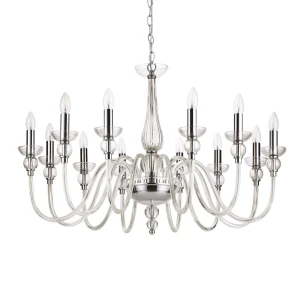 Lampa wisząca Ideal Lux DOGE SP12 srebrna 12xE14 wys.90cm