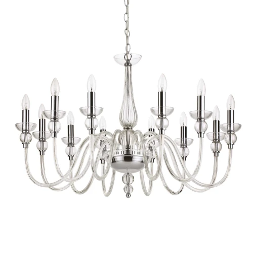 Lampa wisząca DOGE SP12 srebrna 12xE14 wys.90cm