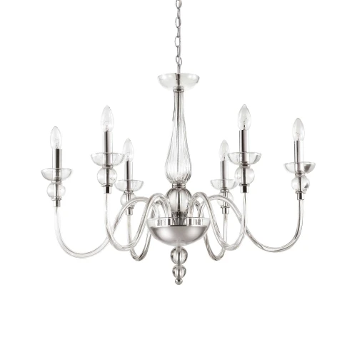 Lampa wisząca DOGE SP6 srebrna 6xE14 wys.70cm