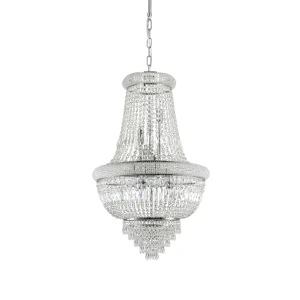 Lampa wisząca Ideal Lux DUBAI SP10 srebrna 10xE14 wys.98cm