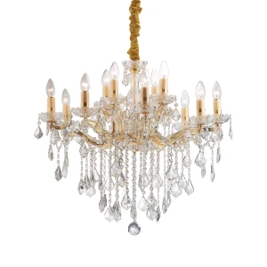 Lampa wisząca Ideal Lux FLORIAN SP12 mosiądz 12xE14 wys.87cm