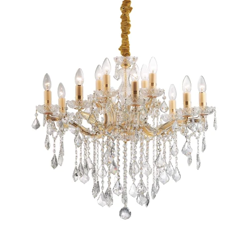 Lampa wisząca FLORIAN SP12 mosiądz 12xE14 wys.87cm