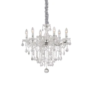 Lampa wisząca Ideal Lux FLORIAN SP6 srebrna 6xE14 wys.77cm