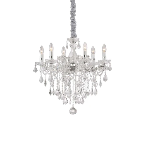 Lampa wisząca FLORIAN SP6 srebrna 6xE14 wys.77cm