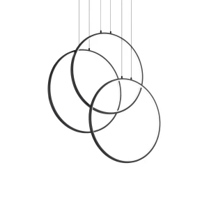 Lampa wisząca Ideal Lux FRAME SP okrągła czarna 1xLED wys.80cm
