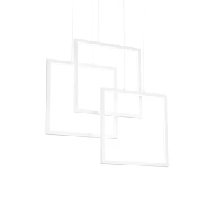 Lampa wisząca Ideal Lux FRAME SP kwadratowa biała 1xLED wys.85cm