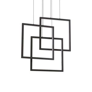 Lampa wisząca Ideal Lux FRAME SP kwadratowa czarna 1xLED wys.85cm