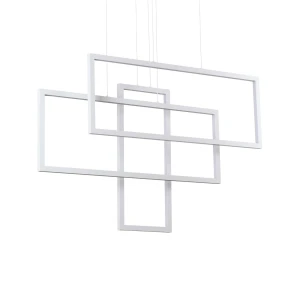 Lampa wisząca Ideal Lux FRAME SP prostokątna biała 1xLED wys.80cm