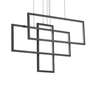 Lampa wisząca Ideal Lux FRAME SP prostokątna czarna 1xLED wys.80cm