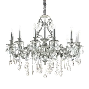 Lampa wisząca Ideal Lux GIOCONDA SP12 srebrna 12xE14 wys.94cm
