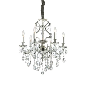 Lampa wisząca Ideal Lux GIOCONDA SP6 srebrna 6xE14 wys.93cm