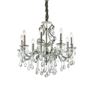 Lampa wisząca Ideal Lux GIOCONDA SP8 srebrna 8xE14 wys.95cm