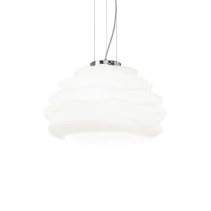 Lampa wisząca Ideal Lux KARMA SP1 mała srebrna 1xE27 wys.29.5cm