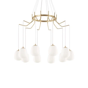 Lampa wisząca Ideal Lux KAROUSEL SP10 mosiądz 10xG9 wys.112cm