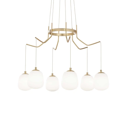 Lampa wisząca KAROUSEL SP6 mosiądz 6xG9 wys.97.5cm