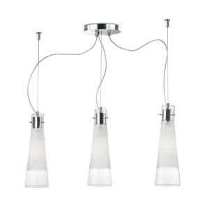 Lampa wisząca Ideal Lux KUKY SP3 transparentna srebrna 3xE27 wys.44cm