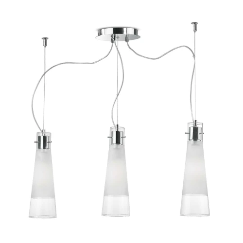Lampa wisząca KUKY SP3 transparentna srebrna 3xE27 wys.44cm