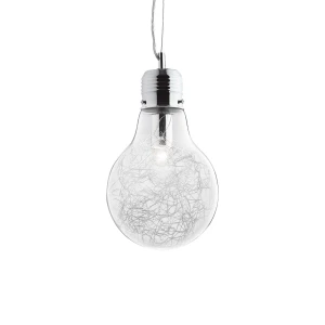 Lampa wisząca Ideal Lux LUCE MAX SP1 mała srebrna 1xE27 wys.45cm