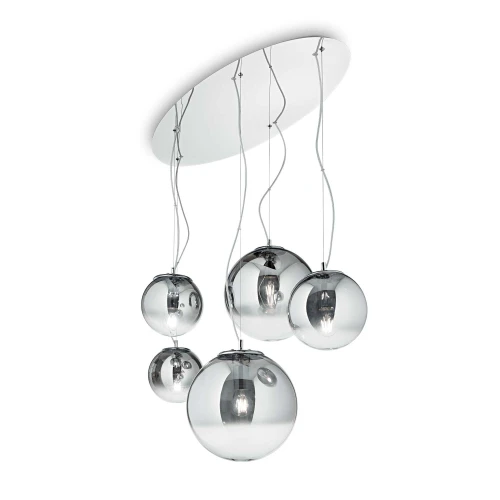 Lampa wisząca MAPA FADE SP5 srebrna 5xE27 wys.35cm