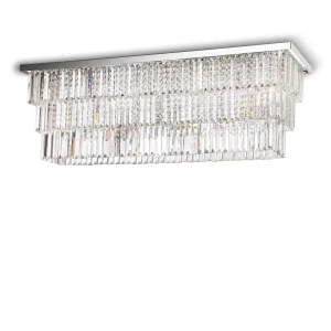 Plafon Ideal Lux MARTINEZ PL8 srebrny 8xE14 szer.103cm