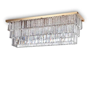 Plafon Ideal Lux MARTINEZ PL8 złoty 8xE14 szer.103cm