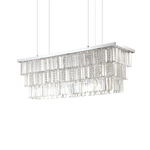 Lampa wisząca Ideal Lux MARTINEZ SP8 srebrna 8xE14 wys.70cm