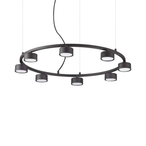 Lampa wisząca Ideal Lux MINOR ROUND SP8 czarna 8xGX53 wys.10cm