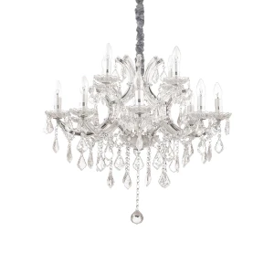 Lampa wisząca Ideal Lux NAPOLEON SP12 srebrna 12xE14 wys.83cm