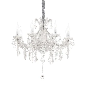 Lampa wisząca Ideal Lux NAPOLEON SP8 srebrna 8xE14 wys.84cm