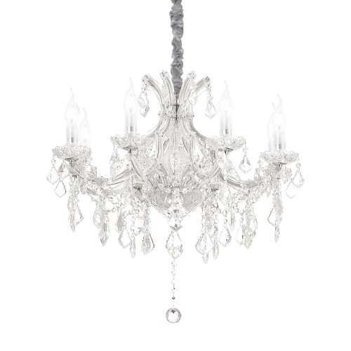 Lampa wisząca NAPOLEON SP8 srebrna 8xE14 wys.84cm