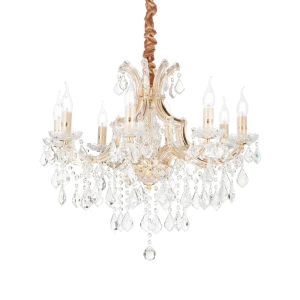 Lampa wisząca Ideal Lux NAPOLEON SP8 złota 8xE14 wys.84cm