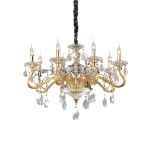 Lampa wisząca Ideal Lux NEGRESCO SP8 złota 8xE14 wys.80cm