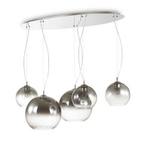 Lampa wisząca Ideal Lux NEMO PLUS SP5 srebrna 5xE27 wys.42cm