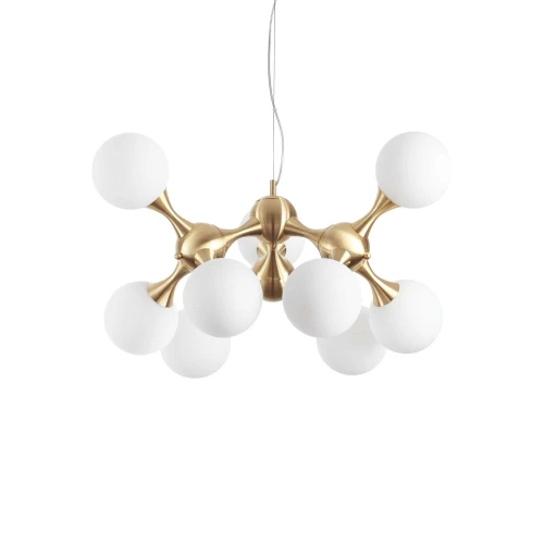 Lampa wisząca NODI SP9 mosiądz 9xE14 wys.60cm