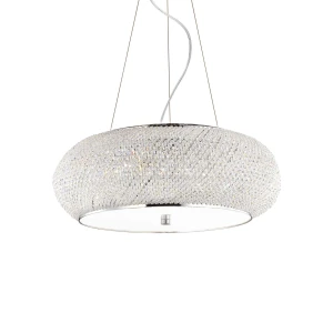 Lampa wisząca Ideal Lux PASHA SP10 srebrna 10xE14 wys.25cm