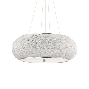 Lampa wisząca Ideal Lux PASHA SP14 srebrna 14xE14 wys.41cm