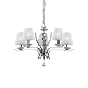 Lampa wisząca Ideal Lux PEGASO SP5 srebrna 5xE14 wys.62cm