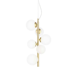 Lampa wisząca Ideal Lux PERLAGE SP6 mosiądz 6xG9 wys.58cm