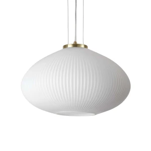 Lampa wisząca Ideal Lux PLISSE SP1 D45 mosiądz 1xE27 wys.36cm
