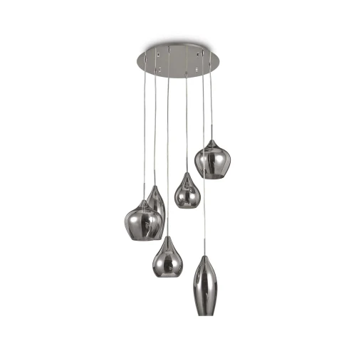 Lampa wisząca SOFT SP6 FUME srebrna 6xE14 wys.30cm