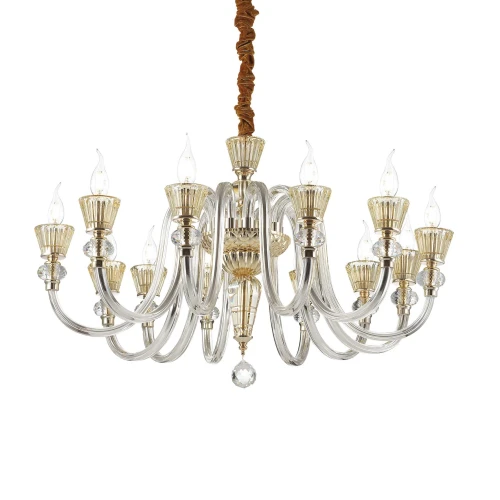 Lampa wisząca STRAUSS SP12 bursztynowy 12xE14 wys.76cm