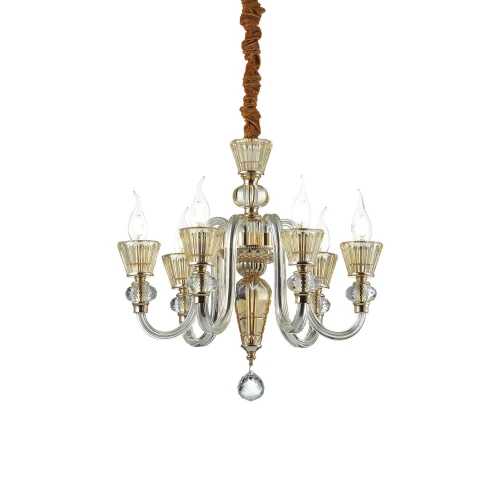 Lampa wisząca STRAUSS SP6 bursztynowy 6xE14 wys.75cm