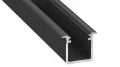 Profil aluminiowy czarny TYP G 1m + Klosz mleczny