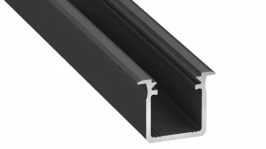 Profil aluminiowy czarny TYP G 1m + Klosz mleczny