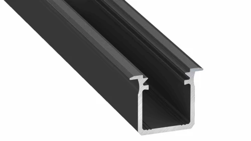 Profil aluminiowy czarny TYP G 1m + Klosz mleczny