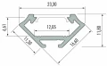 Profil aluminiowy NAROŻNY TYP C 1m + Klosz mleczny