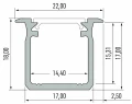Profil aluminiowy biały TYP G 1m + Klosz mleczny
