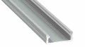 Profil aluminiowy SREBRNY TYP D 2m + Klosz mleczny