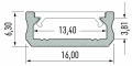 Profil aluminiowy SREBRNY TYP D 2m + Klosz mleczny