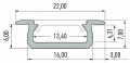 Profil aluminiowy SREBRNY TYP Z 1m + Klosz mleczny